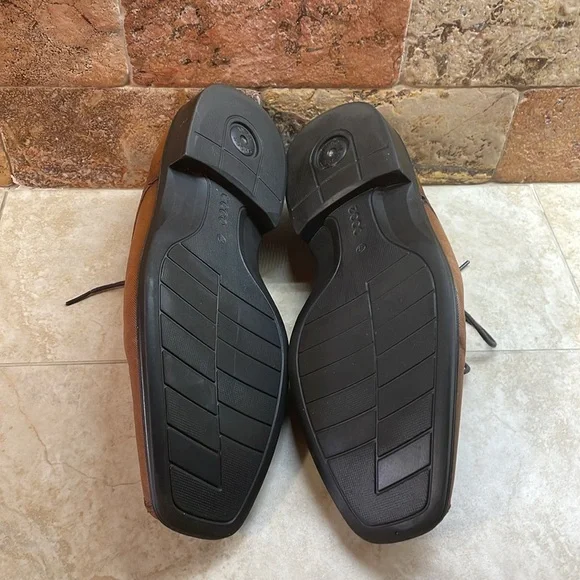 Ecco Men’s Lace Up Oxford Shoes Dress Shock Point Leather Brown Size 44/10-10.5 - Picture 11 of 16